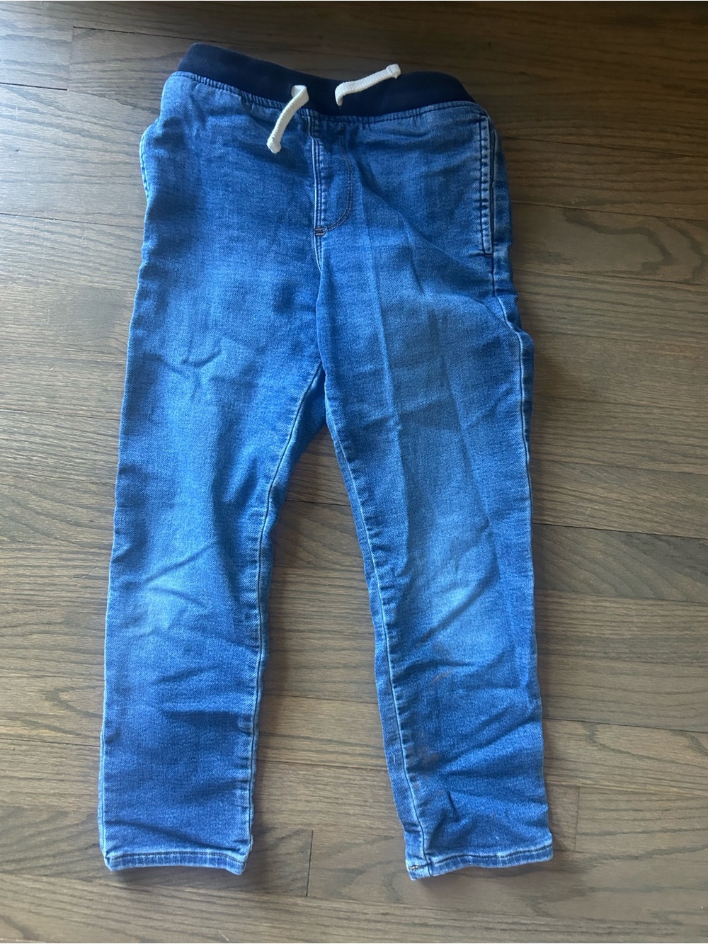 Crewcuts Denim-Blue Knit Jogger Pants with Navy Waistband